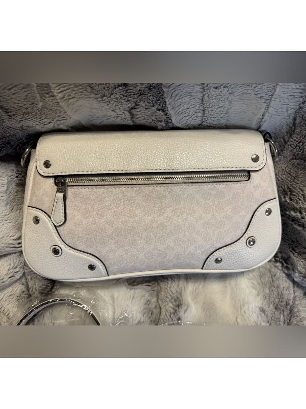 Coach - Signature Millie Shoulder Bag w/crossbody Strap Chalk/Glacier White NEW - Picture 2 of 11